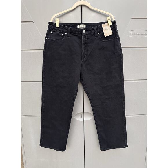 Madewell Curvy 90s Straight Jean Women's Size 33 Petite Black Faded Wash Y2K - Picture 3 of 13